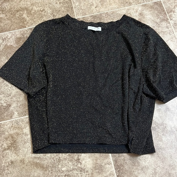 Black and gold sparkly Socialite top, size large - Picture 1 of 7